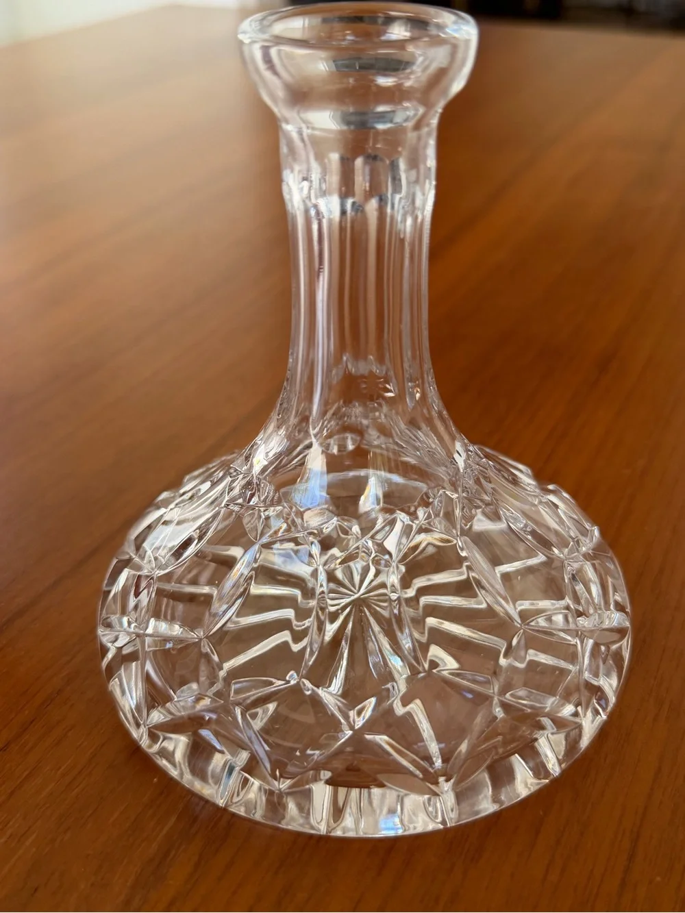 Vintage Cut Crystal ships Decanter Pinwheel Starburst Glass Barware No Stopper